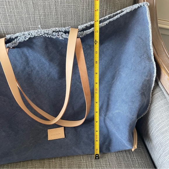 Gräf Lantz Hana Canvas Boat Bag Tote Bag Large Beach Bag Frayed Raw Edge Blue - Picture 8 of 8